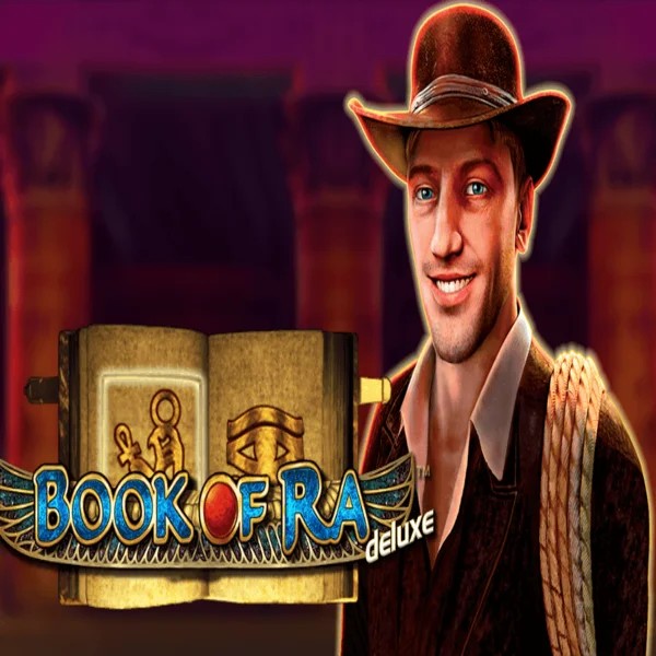 Book of Ra Deluxe logo – Slots by Novomatic at Lucky 7 Casino